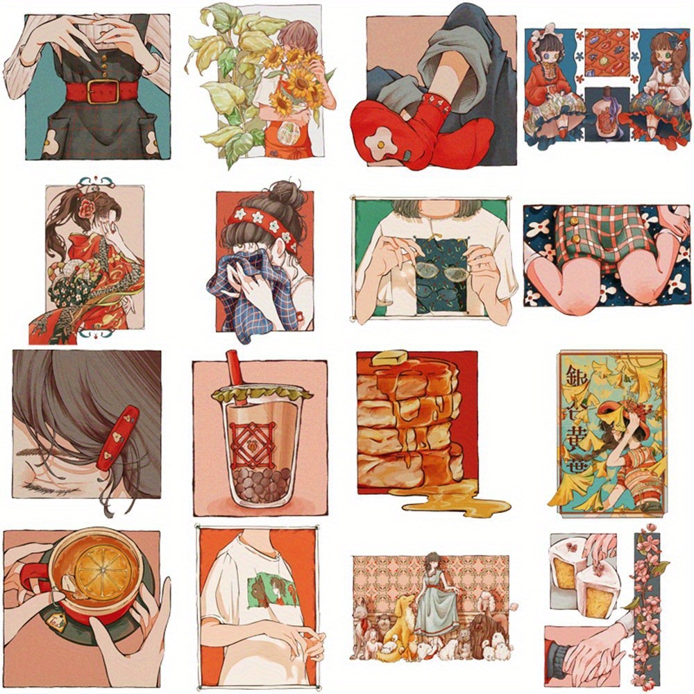 50Pcs 일본 전통 빈티지 스타일 스티커 헤이세이 시 - Japanese Lifestyle Store 리뷰 및 가격